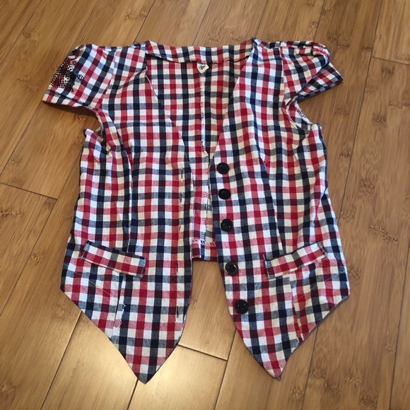 Plaid bottom tie crop top - Picture 1 of 5